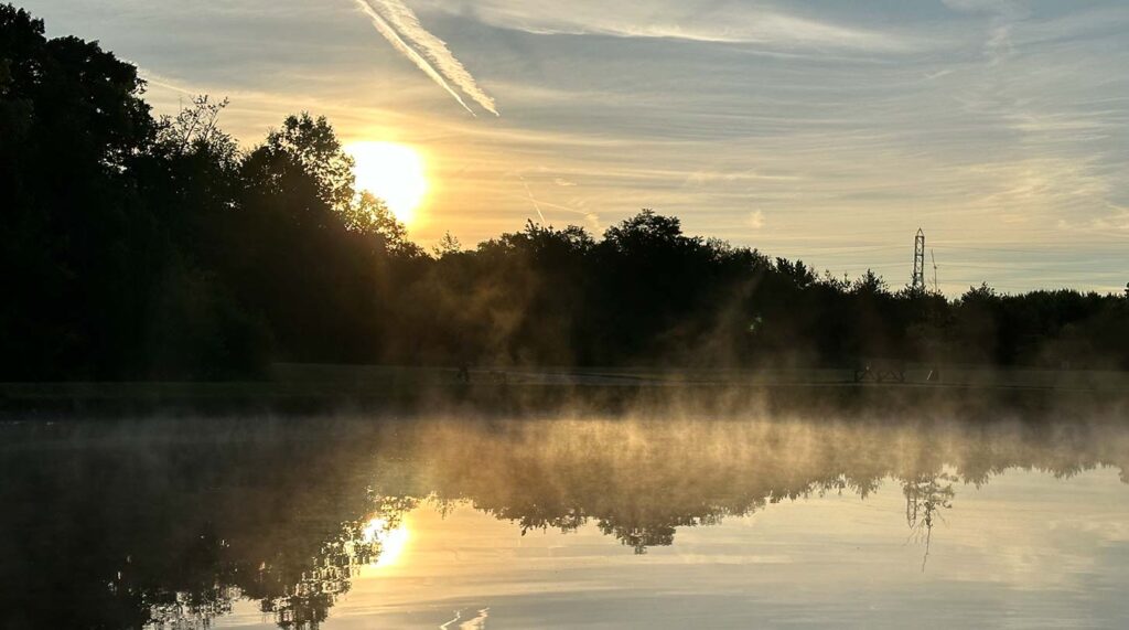 Sunrise over pond, Copley Park